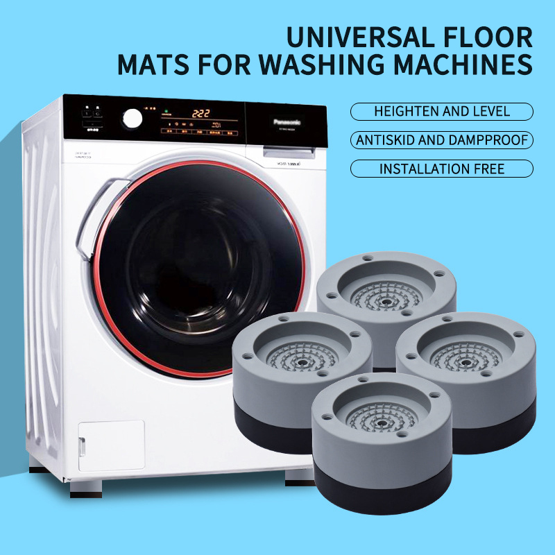 4Pcs Washing Machine Anti-Vibration Feet Heavy Duty Washer Dryer Pad Furniture Non Slip Raise Height Feet Floor Protectors Mat