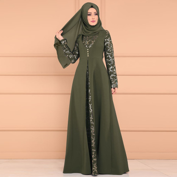 Solid Black Islamic Muslim Abaya Dubai Women Muslim Sets Fashion Maxi Dress Hijab Dress India American Clothing Turkey Caftan