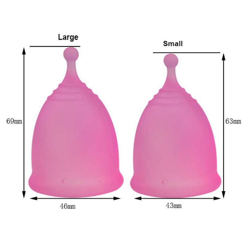 1 Pc Menstrual Cup Medical Grade Soft Silicone Lady Period Hygiene Reusable Cup 2 Sizes Random Color