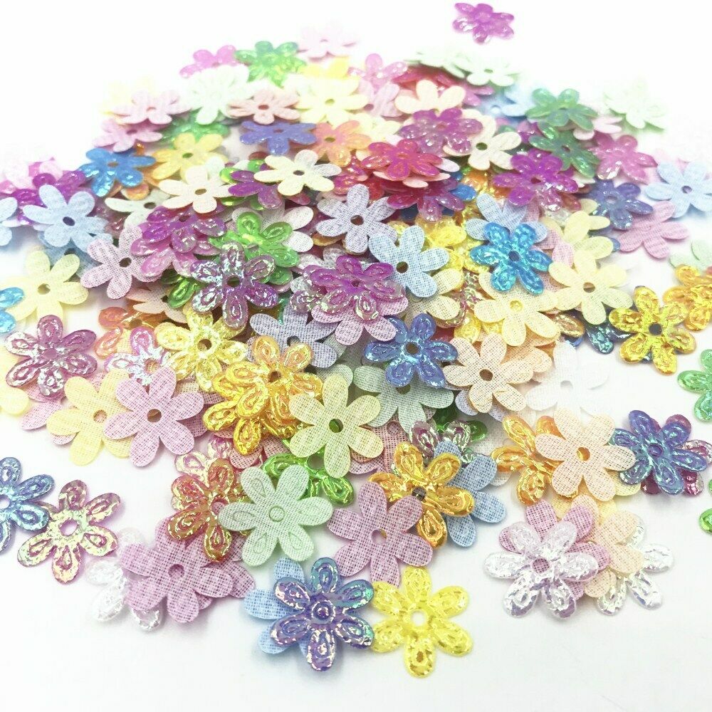 DIY 500pcs Mixed Color Flower Appliques felt decoration scrapbooking clothing crafts 16mm