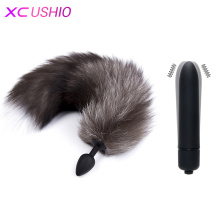 10 Speed Vibrator Silicone Anal Plug Fox Tail Sex Toys for Woman Men Vibrating Bullet Anal Dildo Vibrator Butt Plug Sex Products