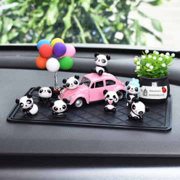 Cute cartoon 8pc panda Model car Mini car lovely gift balloon Auto interior decoration Adorable car styling Ornament for Lady