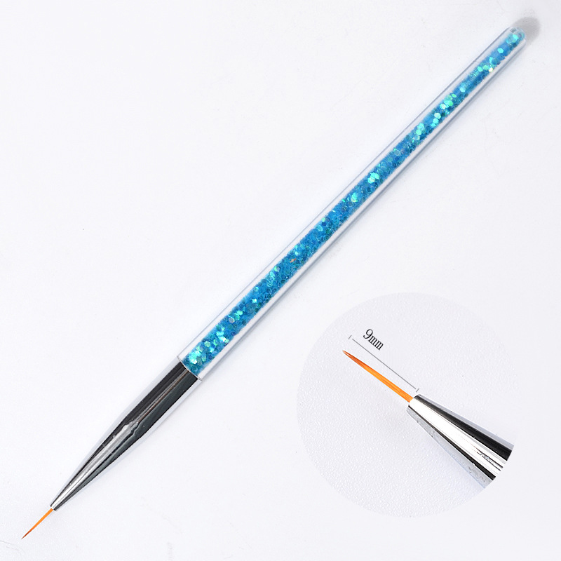 ELECOOL 3Pcs Crystal Acrylic Nail Handle Liner Brush Hand Draw Kit Tips Drawing Line Painting Tools Manicure Nail Art Decoration