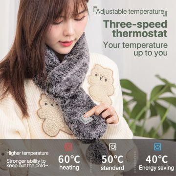 Dropshipping Graphene heat Warm Usb rechargeable Electric Heaters plush shawl neck guard and neck warmth artifact Heating scarf