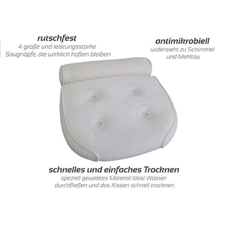 SPA Bath Pillow Cushion Soft Thickened Headrest Bathtub Pillow With Backrest Suction Cup Comfortable Neck Cushion