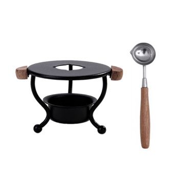 Popular Durable Retro Tripod Fire Paint Wax Melting Wax Tripod Furnace Included Wood Handle Sealing Wax Spoon