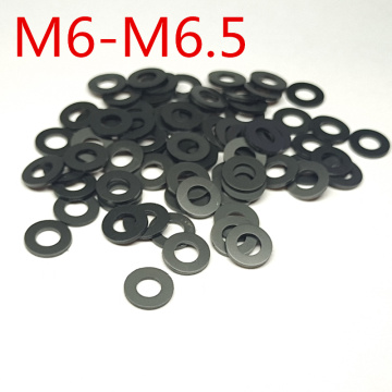 100pcs M6-M6.5 thickness 0.15/0.2/0.25-1 mm High Precision Black Color Polyslider Graphite Nylon Flat Washer