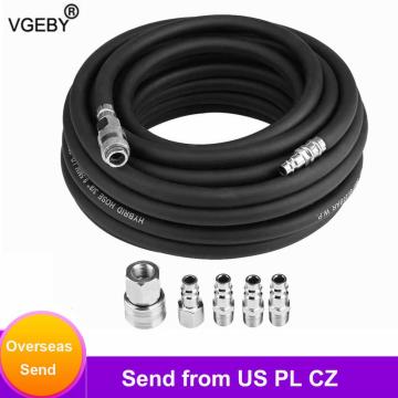 15M Flexible Rubber Pneumatic Air Hose with 5 Pcs Compressor Accessory Kit Tool Air Compressor Kit Pneumatic Air Hose Kit