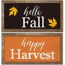 2 Pieces Thanksgiving Rustic Wood Sign