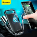 Baseus Wireless Car Phone Holder 15W Fast Charging Electric Stand For Samsung Iphone 11 Pro Max Phone Mount Gravity Auto Support
