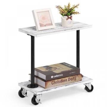 2 Tier Nightstands with Movable Wheels
