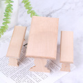 1:12 Dollhouse Mini Wooden Long Dining Table and 2 Bench Set Furniture Parts Doll House Toys