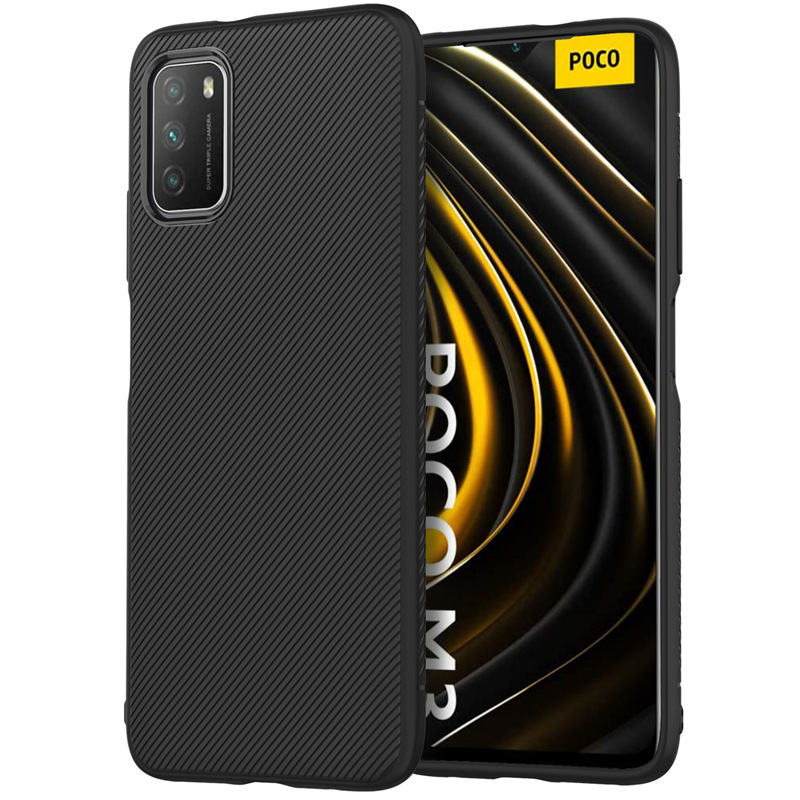 For Xiaomi POCO M3 Case Soft Silicone Matte Armor shockproof black protective back cover case for Global Version POCO M3 shell