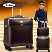 BeaSumore Men Business PU Leather Rolling Luggage Sets Spinner 28 inch Women High capacity Suitcase Wheels 20 inch Cabin Trolley