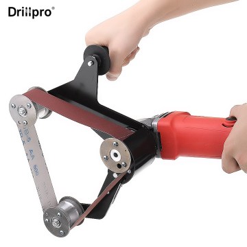 Drillpro Grinder Pipe and Tube Belt Sander Attachment Stainless Steel Metal Wood Sanding Belt Adapter for 100 Angle Grinder