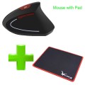 Ergonomic Vertical Wireless Mouse 1600DPI LED Light Optical Wrist Rest Gaming Mice Home Office Use With Mouse Pad For PC Laptop