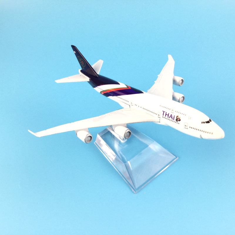 16cm Plane Model Airplane Model Thai Airways Boeing 747 Aircraft Model 1:400 Diecast Metal Airplanes Plane Toy