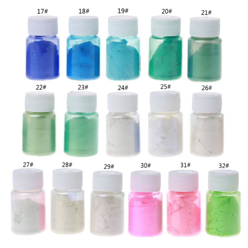 16Colors Epoxy Resin Colorant Powder Mica Pearlescent Pigments Jewelry Making