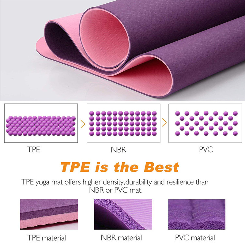 8mm TPE Fitness mats for Yoga pilates Gym Exercise thick pads non-slip mat sport workout accessories home women tasteless pad