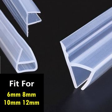 1M 6-12mm Glass Door Seals Silicone Rubber Shower Room Door Window Glass Seal Strip Weatherstrip Window Door