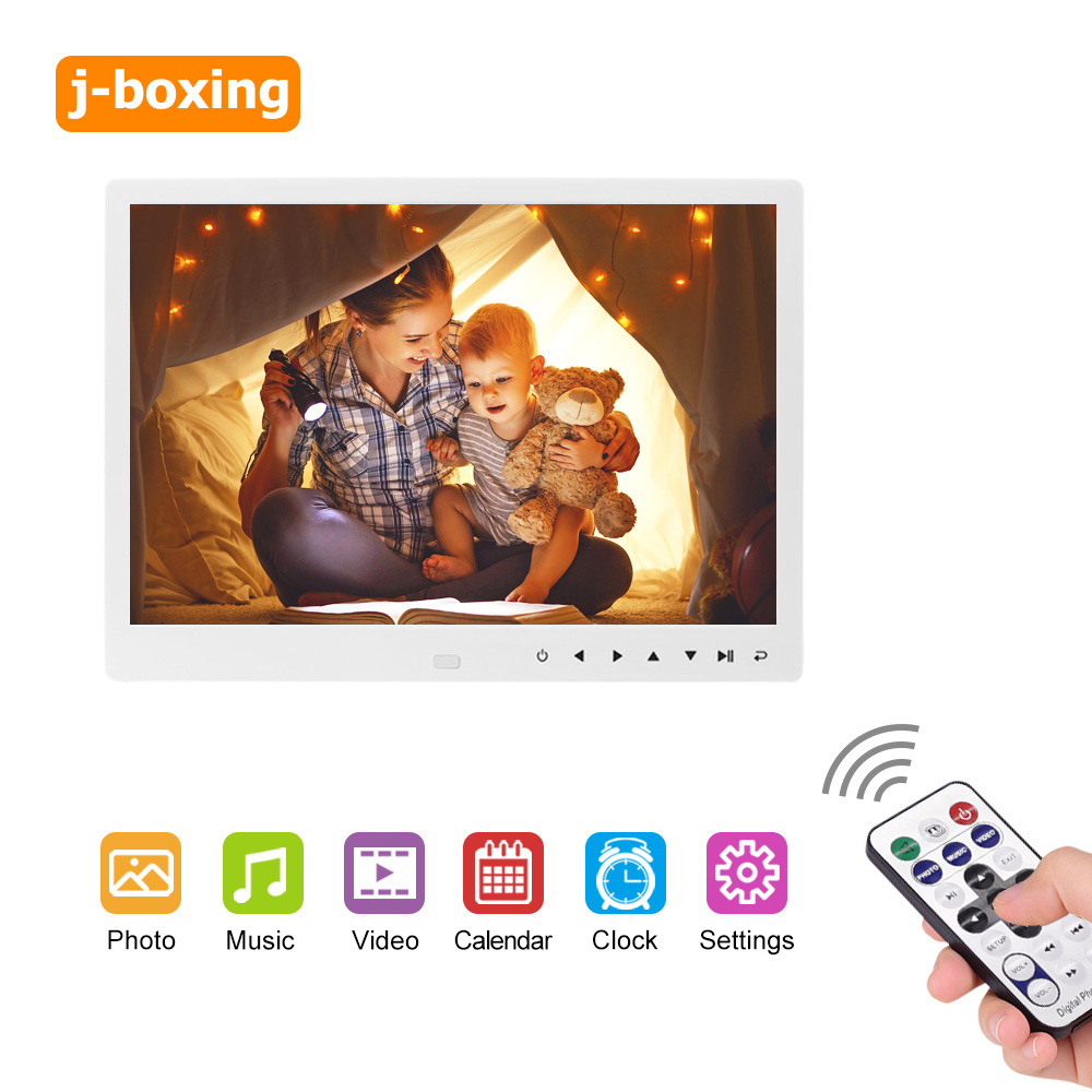 12 Inch LCD HD Digital Photo Frame Portable Electronic Album Photo Music with 800x1280 Touch Screen with 32gb pen drive white