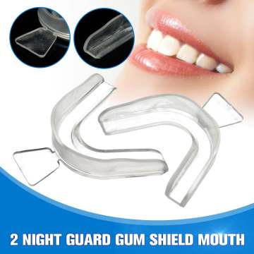 2Pcs Boxing Protection Transparent Mouth Guard Tray Sport Equipment Night Guard Gum Shield Mouth Tray for Bruxism Teeth Grinding