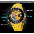 Digital quartz Men wristwatch fashion Yellow waterproof sport watch male LED alarm stopwatch dual time clocks relogio masculino