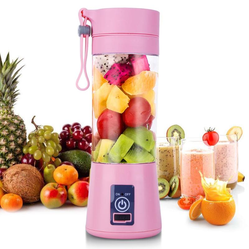 380ML Portable USB Juicer 2/4/6 Blades Handhels Bottle USB Electric Fruit Citrus Lemon Juicer Blender Squeezer Reamer Machine