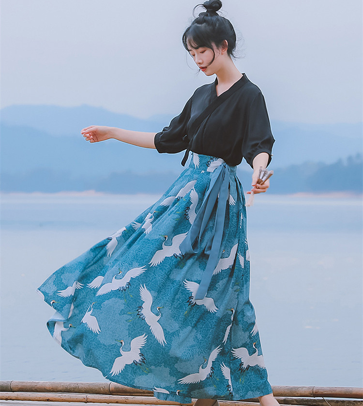 Japanese Style Kimono Dress Women Top Bottom Haori Kawaii Girls Sakura Yukata Asia Suits Dance Party Costume Cosplay