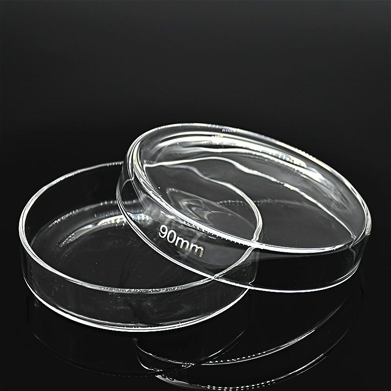 Glass Petri Dish 90 mm High Borosilicate Glass Thick Culture Dish Clear and Smooth Lab Glassware Resist High Temperature 10 / PK