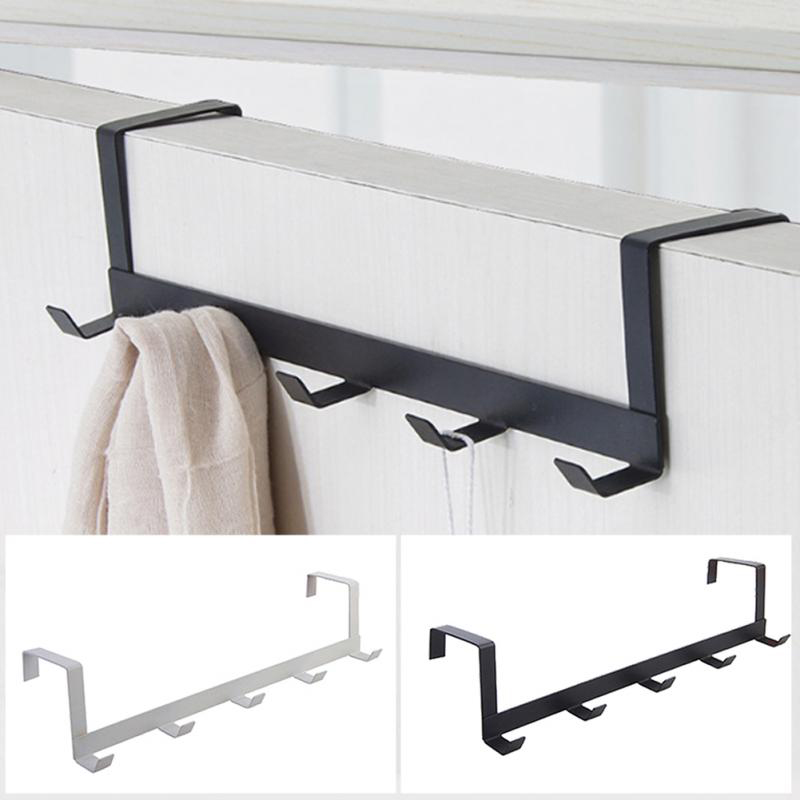 Durable Door Hooks Living Room Wall Mounted Clothes Hanger Kitchen Organizer 5 Hook Bearing Bathroom Storage Holder Dropshipping