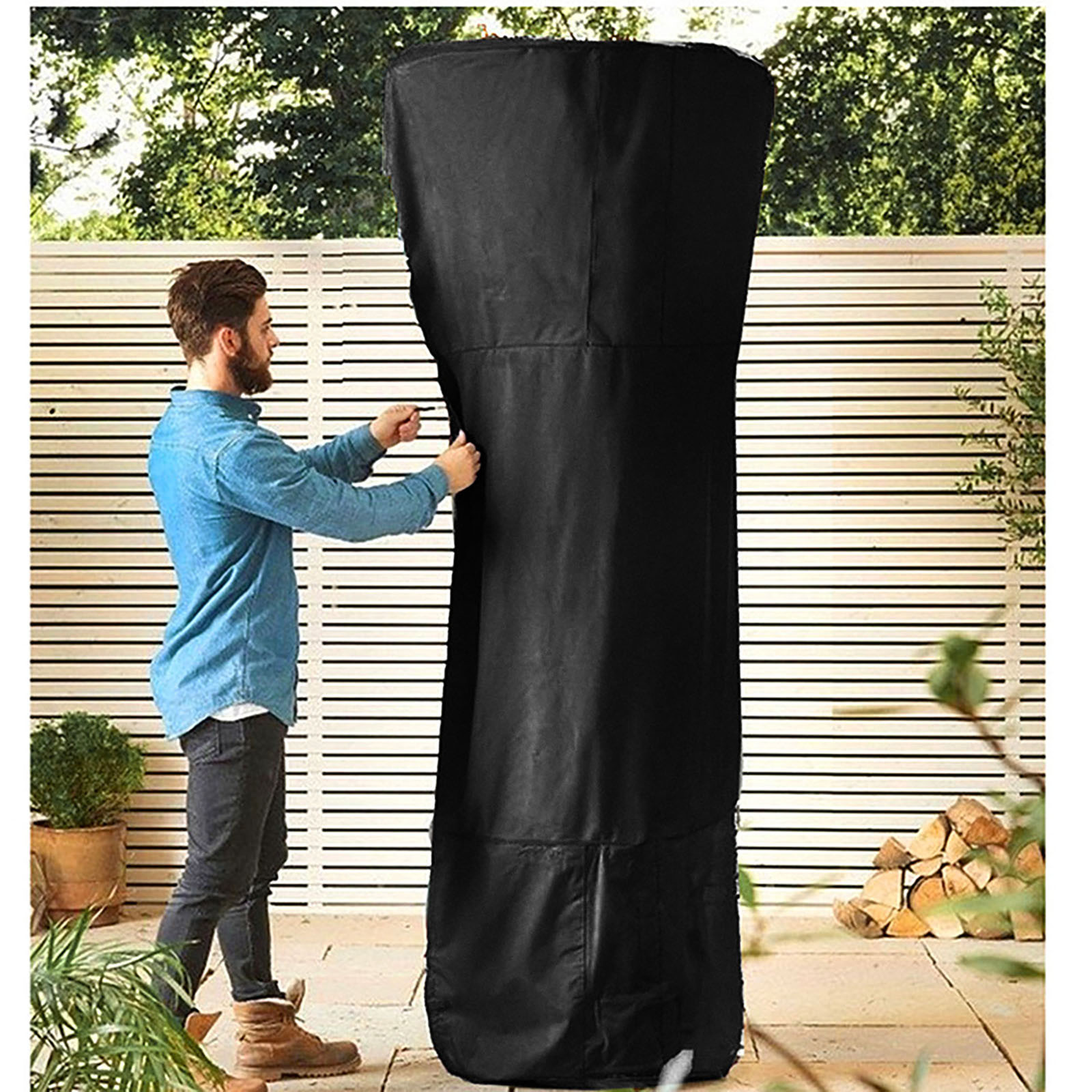 oxford black coated waterproof fabric Garden Heater Cover Patio Heater Duty Tabletop Cover Protect Heater from Damage d3
