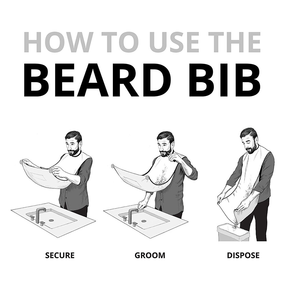 1Pcs Adults Men Beard Apron Bathroom Hair Shave Beard Care Apron For Man Waterproof Floral Cloth Household Cleaning Protector