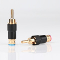 4 pcs/8 pcs 24K gold Plated Banana plug Speaker cable connector Plug Screw Lock 9mm Cable Wire Connector