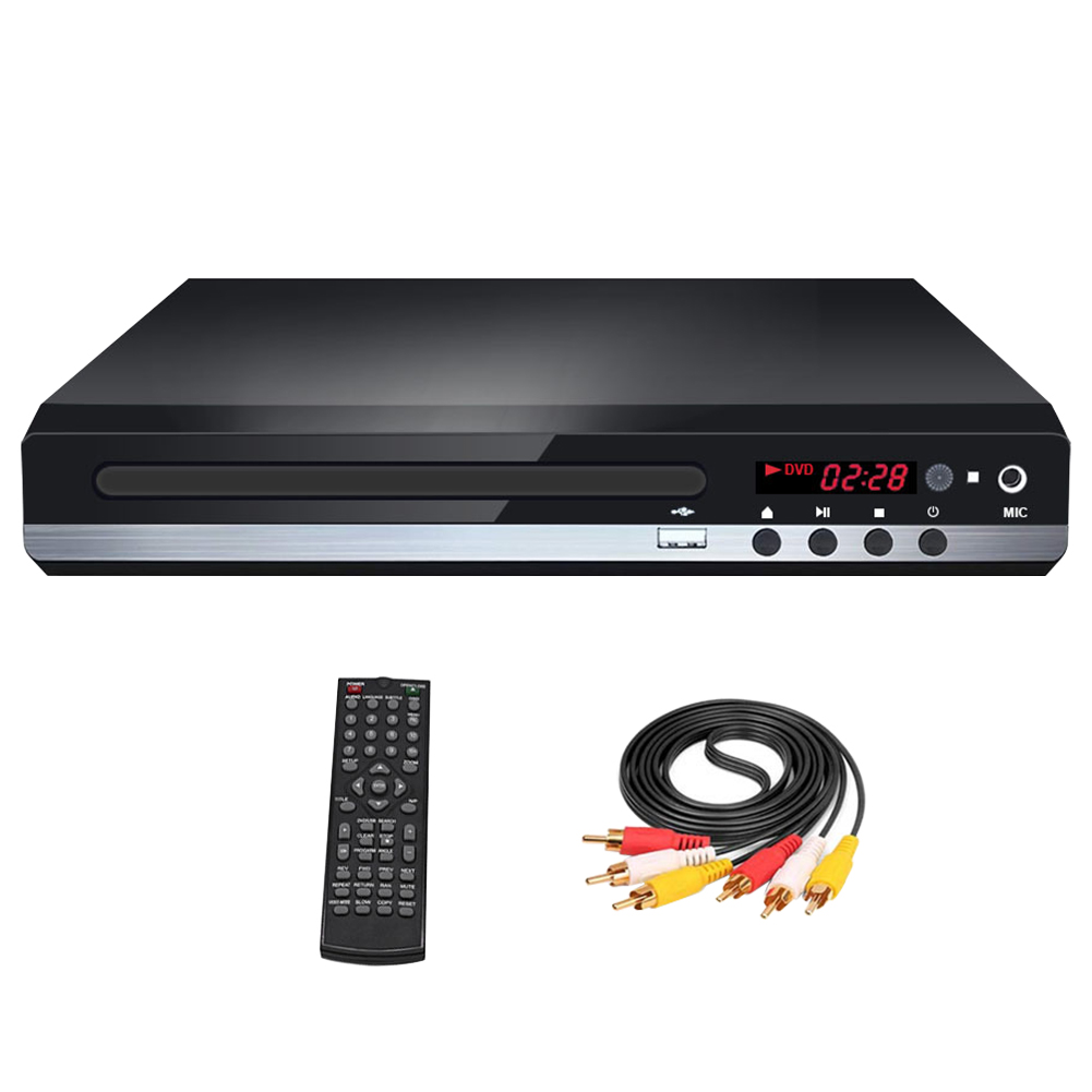 Remote Control MIC Input CD DVD Player With Cable USB For TV Home Portable LED Display Player DVD MP3 3D Playback