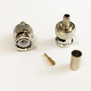 1pc BNC Male Plug RF Coax Convertor Crimp for RG58 RG142 RG400 LMR195 Cable Straight Nickelplated Telecom Parts