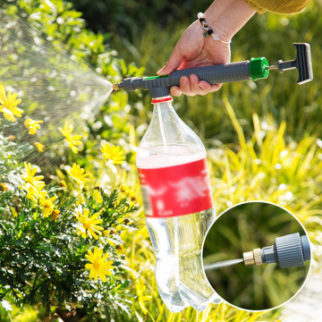 High Pressure Portable Plastic Air Pump Manual Sprayer Adjustable Drink Bottle Spray Head Nozzle Garden Watering Irrigation Tool