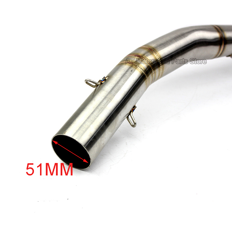 51mm Inlet Motorcycle Exhaust Full Systems Header Connect Front Pipe brand new Stainless Steel Link Pipe For Kawasaki Ninja 400