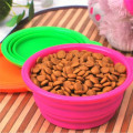 Pet Silica Gel Bowl Dog Cat Collapsible Silicone Dog Bowl Candy Color Outdoor Travel Portable Puppy Food Container Feeder Dish
