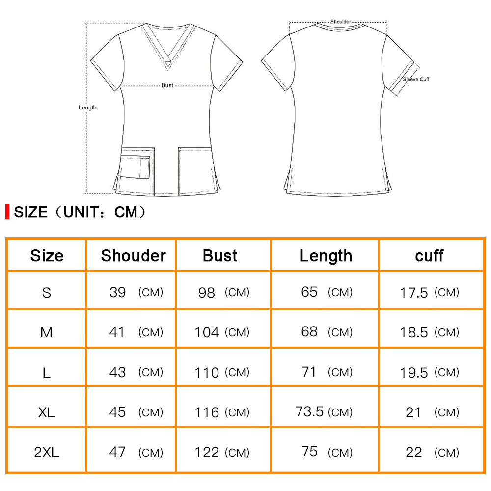 Wholesale high quality cartoon printed nursing work clothes nurse scrub top beauty uniform unisex hospital nursing scrub tops