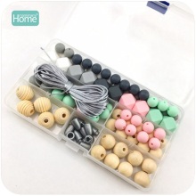 MamimamiHome Baby Toys Teething Accessories Silicone Beads Wooden Beads Teething Jewelry Toys For Children Drawing Toy