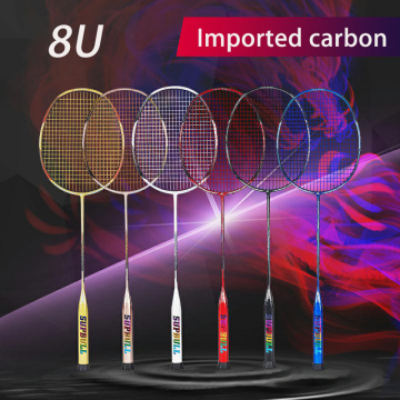 8U Badminton Racket Carbon Fiber Professional Ultralight Badminton Racquet G4 Offensive Type 25-27 lbs Training Sports With Bags