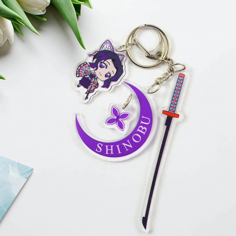 Anime Demon Slayer Blade Acrylic Keychain Pendant Pendant Key Chain Accessories Figure Plastic Trendy