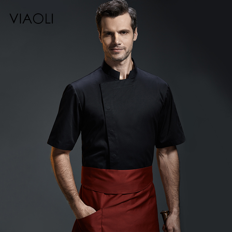 Viaoli Quality Chef Working Uniform Clothing Long Sleeve Men Food Services Cooking Clothes JacketsCoat Uniform Hotel Kitchen070