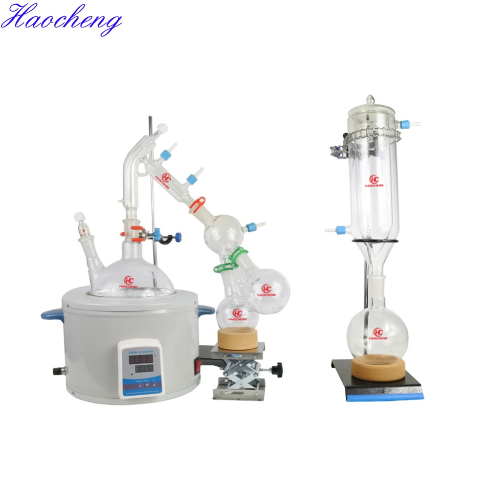 Free shipping,Top Sale Stocks Available 2L Lab Equipment Short Path Distillation with Heating Mantle