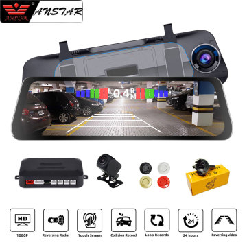 Upgrade 3 in one Mirror Camera 10'' Car Reverse Radar Parking Sensor Blind Spot Detection System Parktronic Auto DVR