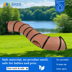 Brown S-Shaped Cat Tunnel for Indoor Pet Play