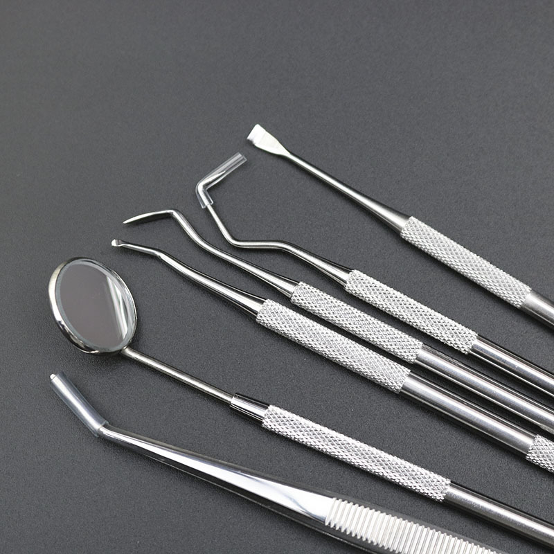 Double Ends Cleaning Hygienic Probe Hook Sticks Mirror for Teeth Stainless Steel Dental Tools Products with Cake