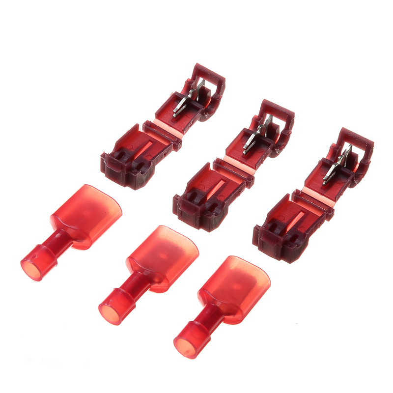 40Pcs Lock Quick Splice Wire Connectors T Tap Insulated Terminal Spade Crimp Connector Set 0.5-4.0mm2 22-10 AWG