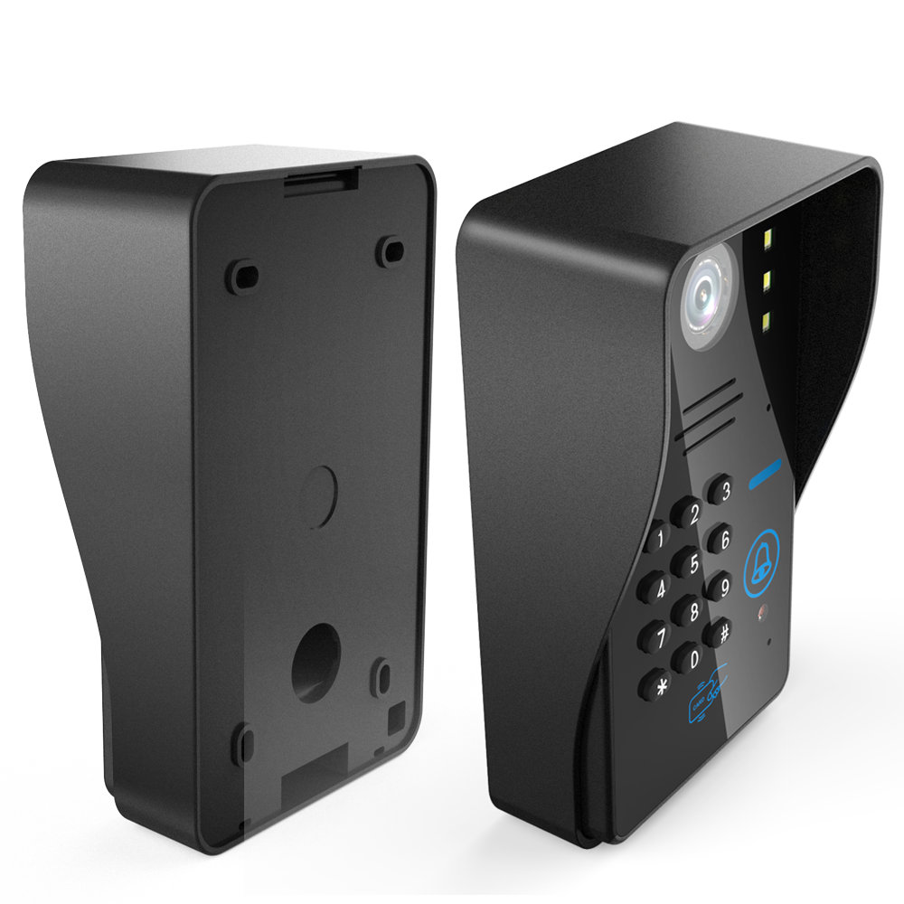 7" Two Monitors RFID Password Video Door Phone Intercom Doorbell With IR Camera 1000 TV Line With NO-Electric Strike Door Lock